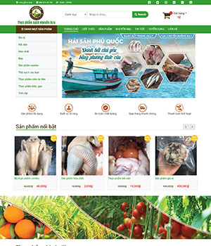 Mẫu website bán hàng thực phẩm sạch Nguyên Xưa