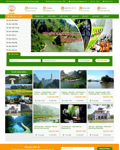 Mẫu website Công ty CPDV Du lịch Ninh Bình