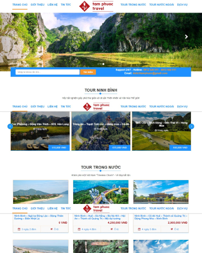 Mẫu website Công ty Du lịch Tâm Phước