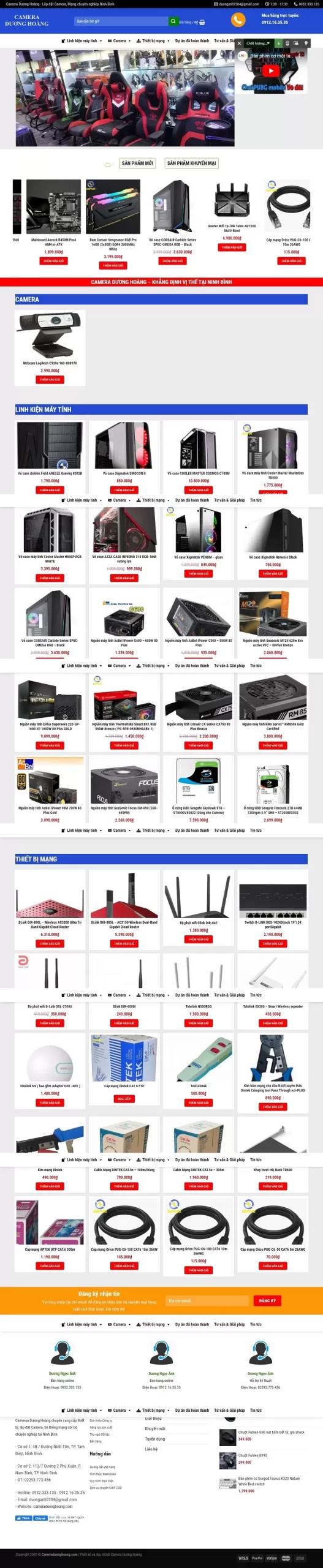 Mẫu website Máy tính Dương Hoàng