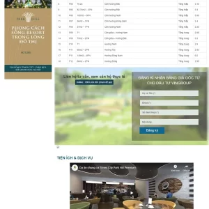 Mẫu website Dự án TimesCity