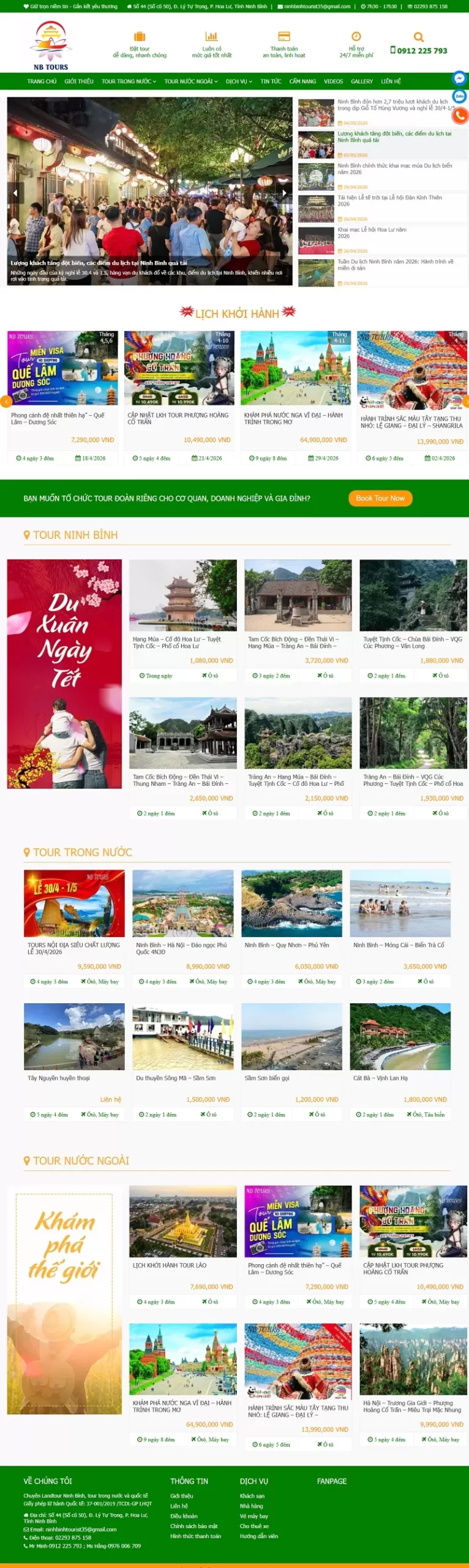 Mẫu website Du lịch 1