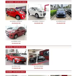 Mẫu website bán xe ô tô Ki-a